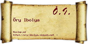 Őry Ibolya névjegykártya